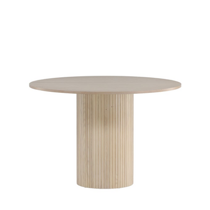 Table à Manger Japandi ronde 4 personnes en bois blanchi – Bianca