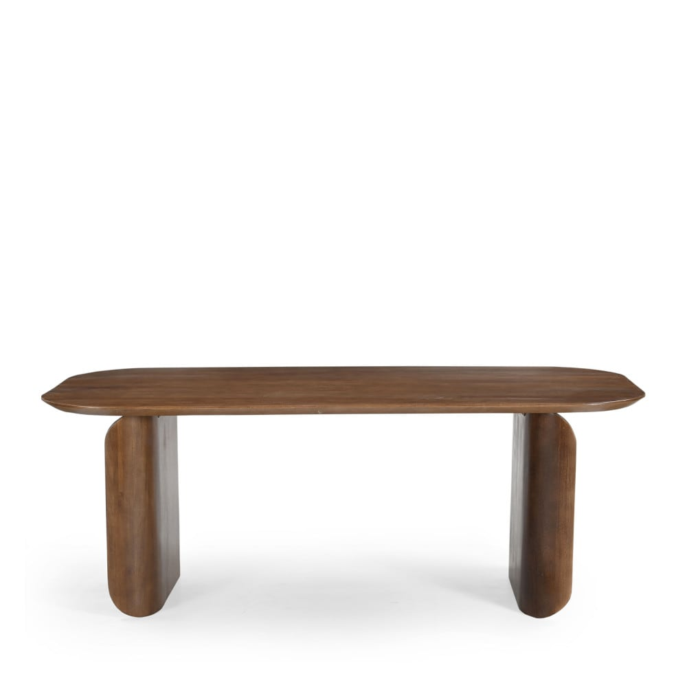 Table à Manger Japandi en Bois Massif 8 Personnes Bois Foncé – Dumai
