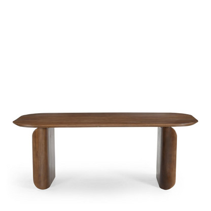 Table à Manger Japandi en Bois Massif 8 Personnes Bois Foncé – Dumai