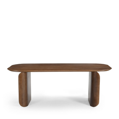 Table à Manger Japandi en Bois Massif 8 Personnes Bois Foncé – Dumai