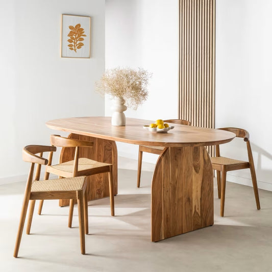 Table Japandi 8 personnes en bois massif d’acacia – MALANG