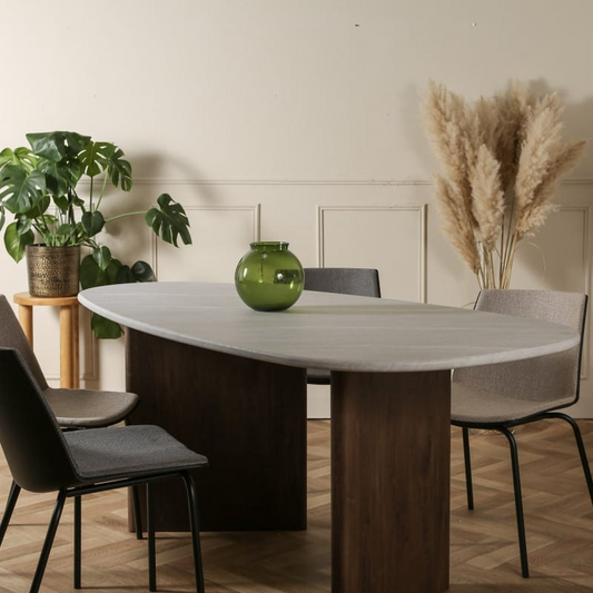 Table à Manger Japandi effet marbre 8 personnes – Gronvik