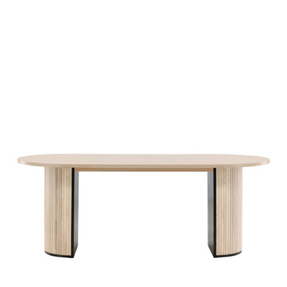 Table à Manger Japandi ovale en bois clair pour 8 personnes – Bianca