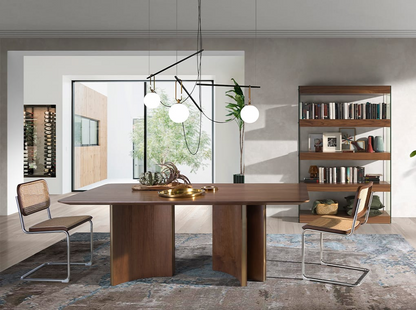 Table à Manger Japandi effet bois noyer et or 200 x 100 x 76 cm – Nom du Produit