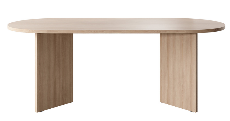 Table à Manger Japandi effet noyer marron 204x90 cm – Ovo