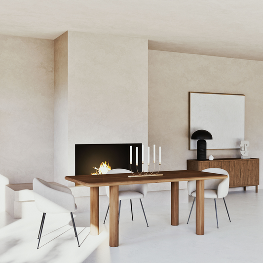 Table à Manger Japandi bois d'acacia massif marron 6 personnes L200 – Sacramento