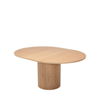 Table à Manger Extensible Japandi 4 à 6 Personnes Bois Clair ø120-160x120cm - Toscana