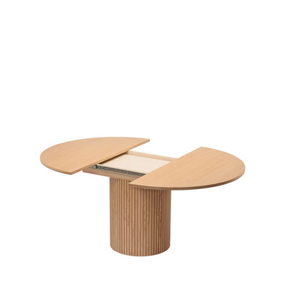 Table à Manger Extensible Japandi 4 à 6 Personnes Bois Clair ø120-160x120cm - Toscana