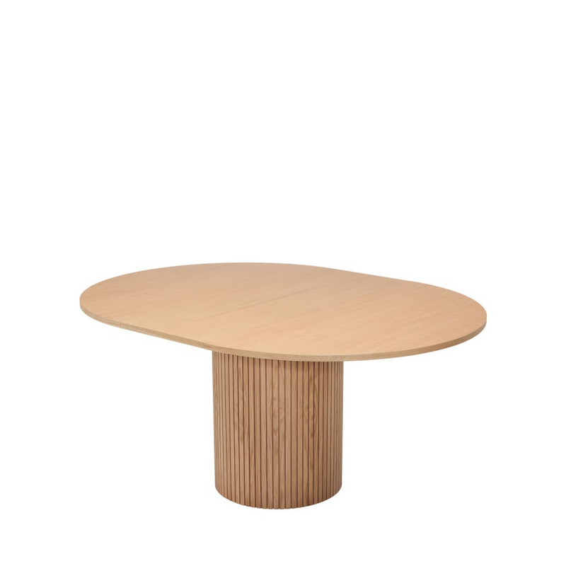 Table à Manger Extensible Japandi 4 à 6 Personnes Bois Clair ø120-160x120cm - Toscana