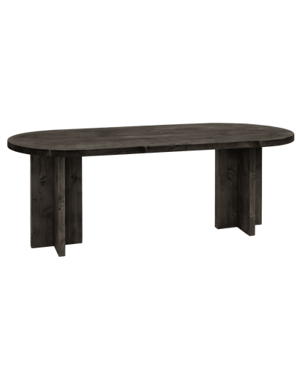 Table de Salle à Manger Ovale Japandi en Microciment Blanc Cassé 180x75cm – Tokyo