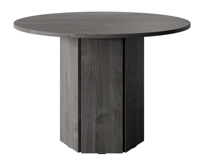 Table à Manger Ronde Japandi aspect bois de chêne beige 110x75 cm – HEXA