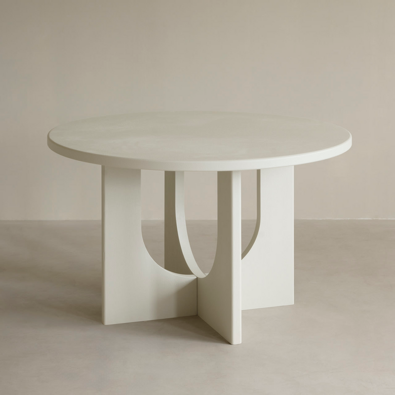 Table à Manger Ronde Japandi en Microciment 120x75cm – Lua