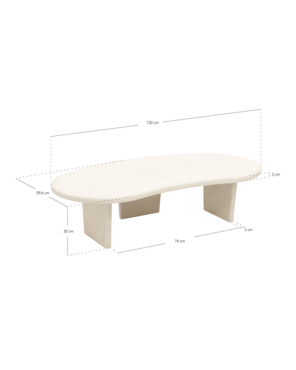Table Basse Japandi bois massif de peuplier trois pieds 120 cm – Bimba