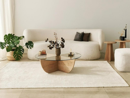 Table Basse Japandi effet bois transparent naturel foncé - Aysun