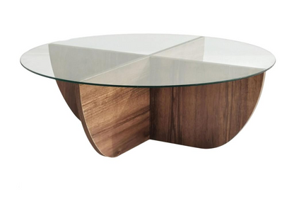 Table Basse Japandi effet bois transparent naturel foncé - Aysun