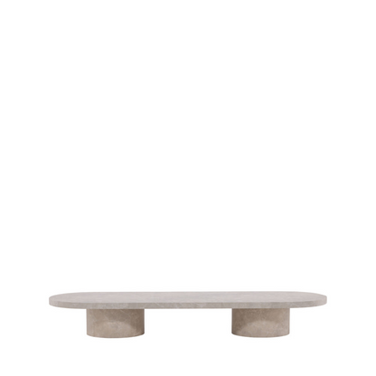 Table Basse Japandi ovale effet marbre 190x60cm – Narvik
