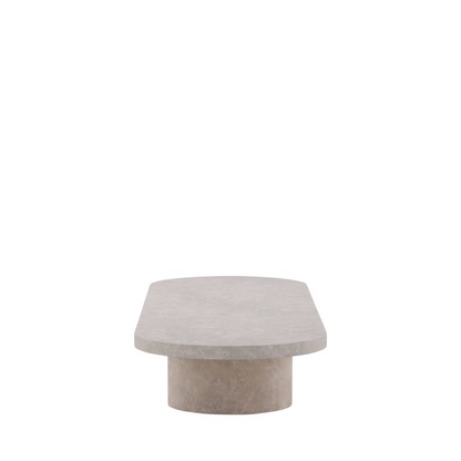 Table Basse Japandi ovale effet marbre 190x60cm – Narvik