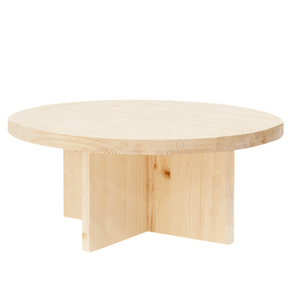 Table Basse Japandi ronde sapin vieilli Ø60x33,2cm – Tokyo i