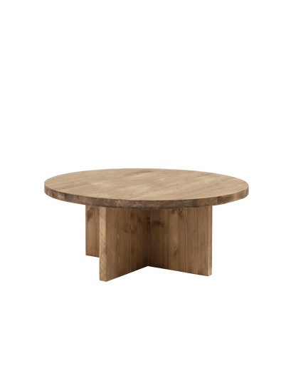 Table Basse Japandi ronde sapin vieilli Ø60x33,2cm – Tokyo i