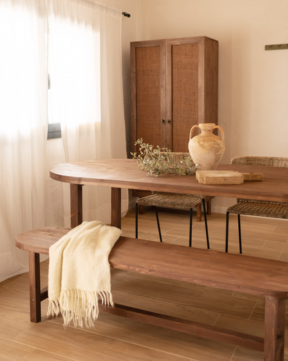 Table de Salle à Manger Japandi en Bois de Sapin 160x75cm – Olivia