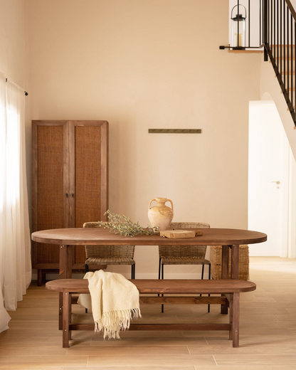 Table de Salle à Manger Japandi en Bois de Sapin 160x75cm – Olivia