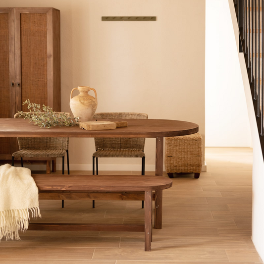 Table de Salle à Manger Japandi en Bois de Sapin 160x75cm – Olivia
