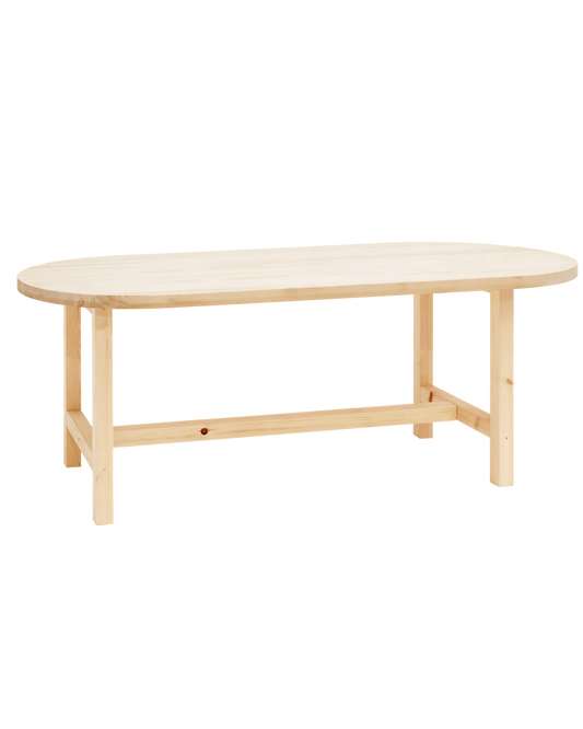 Table de Salle à Manger Japandi en Bois de Sapin 160x75cm – Olivia