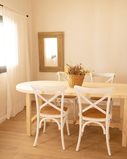 Table de Salle à Manger Japandi en Bois de Sapin 160x75cm – Olivia