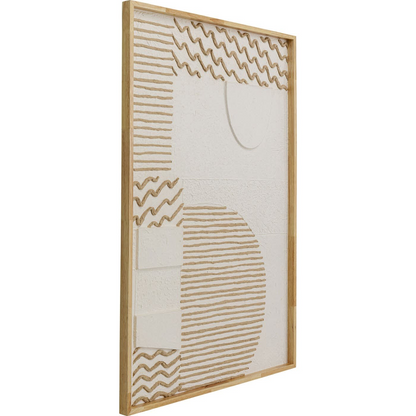Tableau en Papier Marron et Blanc en Relief Japandi 81x122 – Sandy