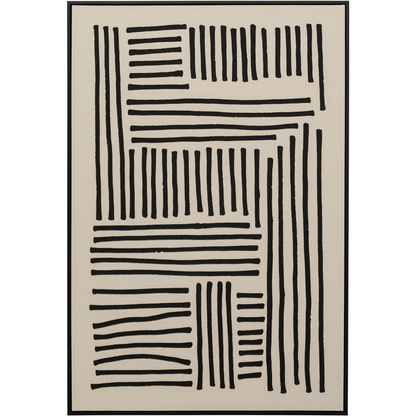 Tableau en Polyester Japandi beige et noir 73x113 – Artistic