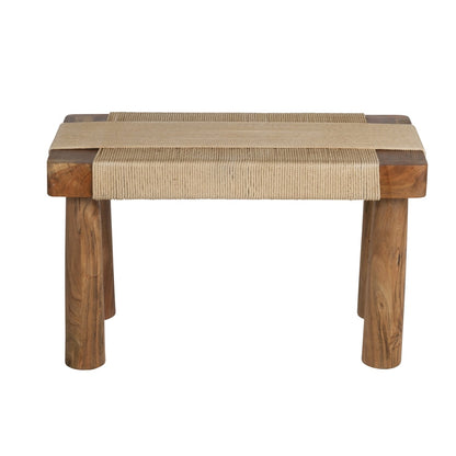 Tabouret Japandi en acacia massif et corde beige – Petiti