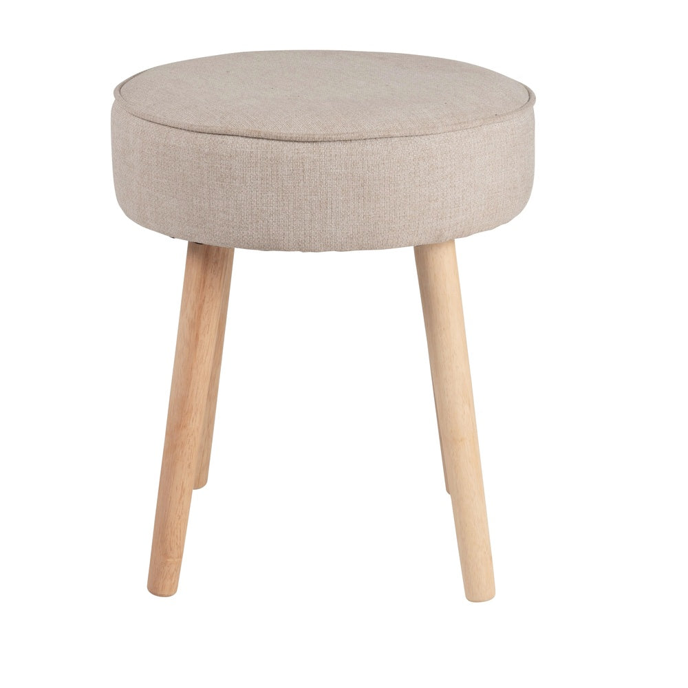 Tabouret Japandi gris avec pieds en hévéa – Sumis