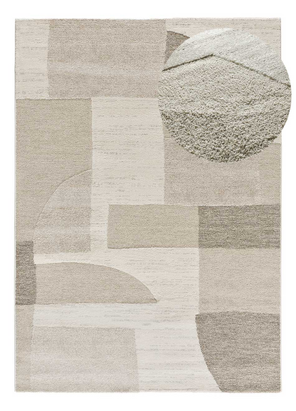 Tapis Japandi à motifs géométriques gaufrés crème 160x230 cm – Verona
