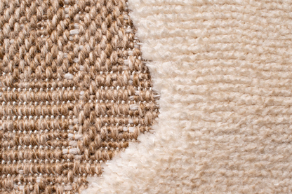 Tapis Japandi aspect jute graphique en relief blanc 160x230 cm – Palma