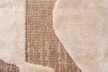 Tapis aspect jute Japandi à motif graphique en relief blanc 160x230 cm – Palma