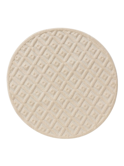Tapis Crème Rond Japandi D160 – Leo