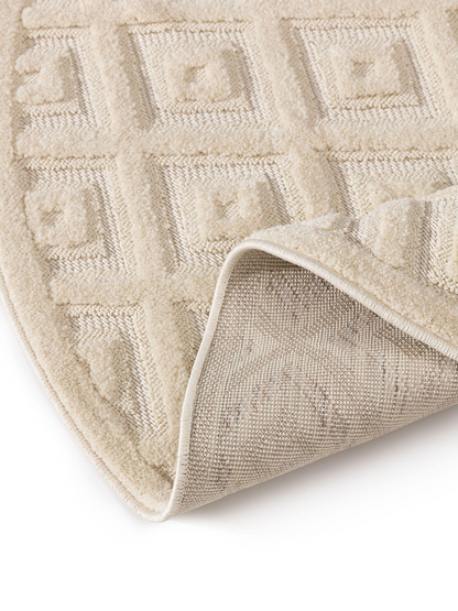 Tapis Crème Rond Japandi D160 – Leo