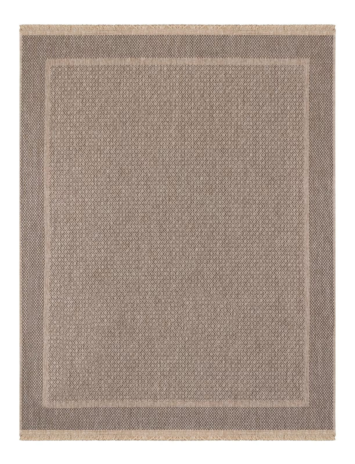 Tapis Japandi jute beige noir 80x220 - PENNY