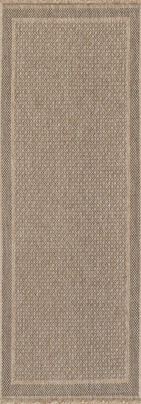 Tapis Japandi jute beige noir 80x220 - PENNY