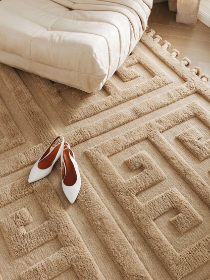 Tapis de laine Japandi beige 160x230 – Minos