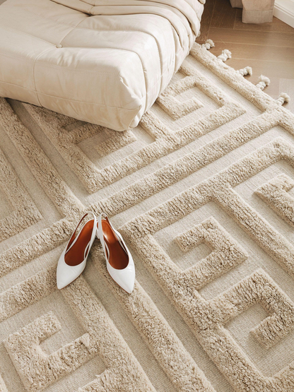 Tapis de Laine Japandi Crème 160x230 – Minos