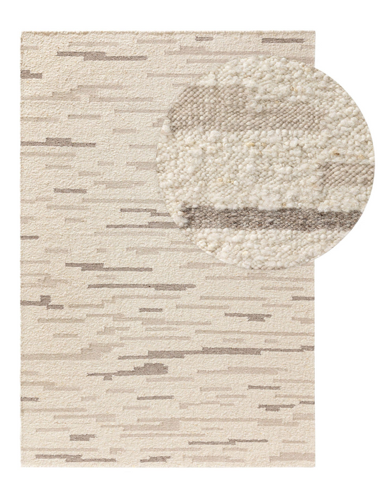 Tapis Japandi laine crème/beige 200x300 – Glen