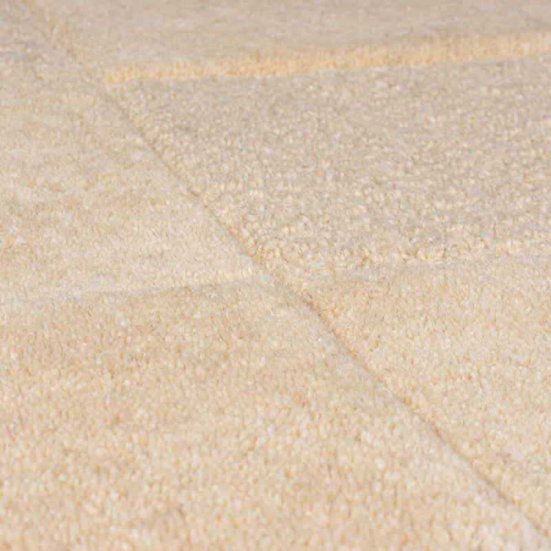 Tapis en laine beige Japandi 120 x 170 - Checkerboard