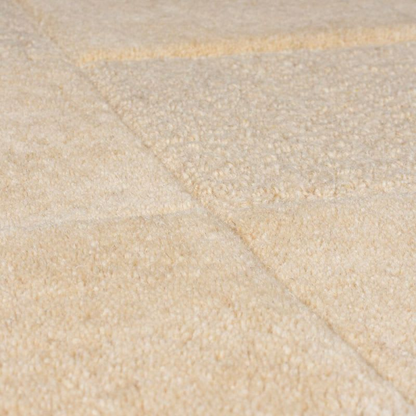 Tapis en laine beige Japandi 120 x 170 - Checkerboard