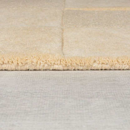 Tapis en laine beige Japandi 120 x 170 - Checkerboard