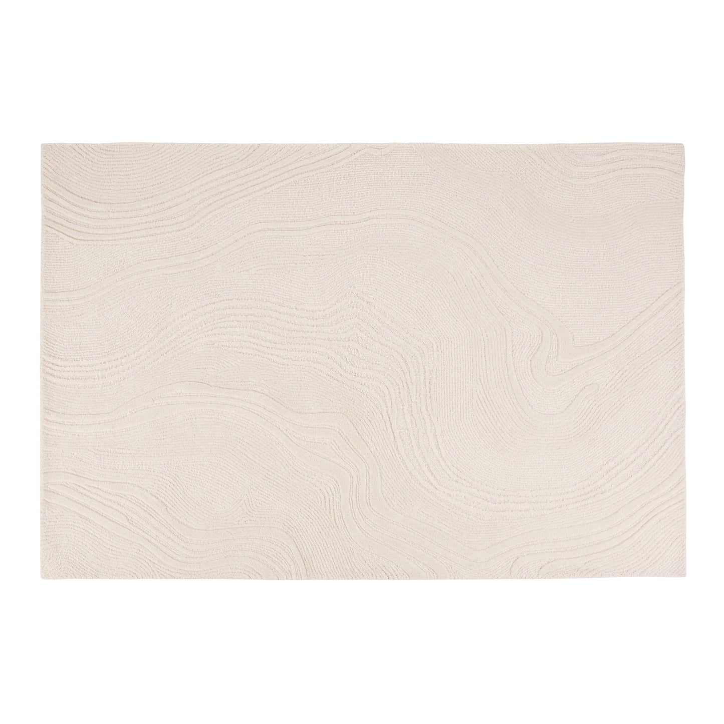 Tapis Japandi vagues beige marron 140x200 - JORARI