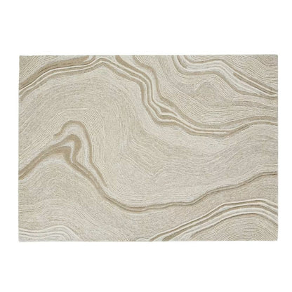 Tapis Japandi vagues beige marron 140x200 - JORARI