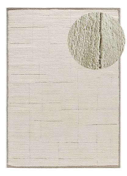 Tapis Géométrique Japandi en relief crème 120x170 cm – Candela