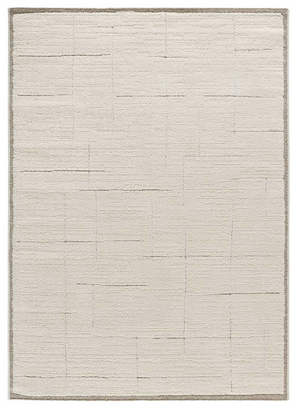 Tapis Géométrique Japandi en relief crème 120x170 cm – Candela