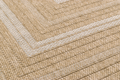 Tapis Intérieur Extérieur Japandi effet jute motif rectangulaire blanc 120x170 - NATURE